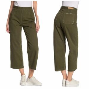GRLFRND Women's‎ Twill Green Ankle Wide Leg Pants Farrah Size 25 Distressed